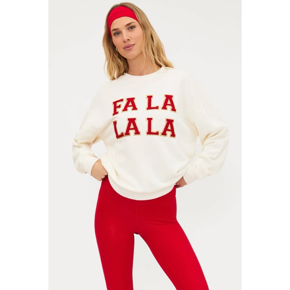 White Sweatshirt with Red Text